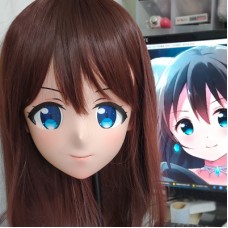 (GLA055)Customize Character'! Female/Girl Resin Full/Half Head With Lock Anime Cosplay Japanese Animego Kigurumi Mask